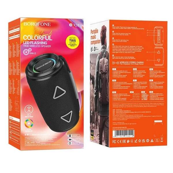 Портативна bluetooth колонка Borofone BR38 Free-flowing sports BT speaker black (шт.)