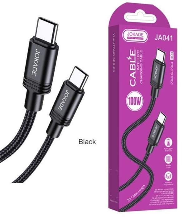 Кабель до телефону JOKADE 041 тайп-сі - тайп-сі 100W 2 метри чорний (шт.)