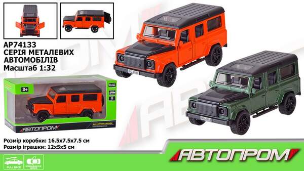 Машина мет. АВТОПРОМ арт. AP74133 (48шт) 1:32,2 кольора,відкр.двері,багажник,короб.16,5*7,5*7,5см (шт.)
