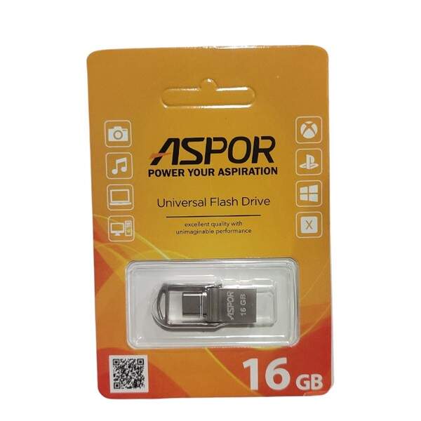 Накопичувач Aspor USB -Type C 16GB металева серія 104 (шт.)