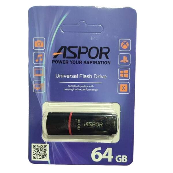 USB Flash Aspor AR011 64GB classic серія 011 black (шт.)