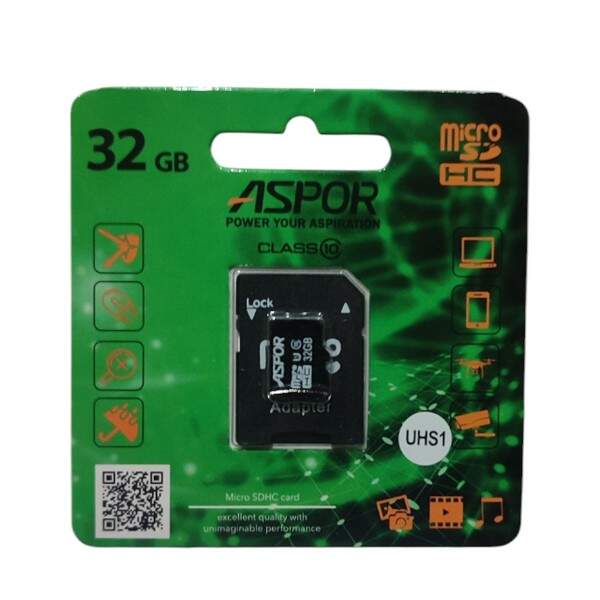 Карта пам`яті Aspor MicroSDHC 32 GB UHS-I (Class 10) + SD adapter (шт.)