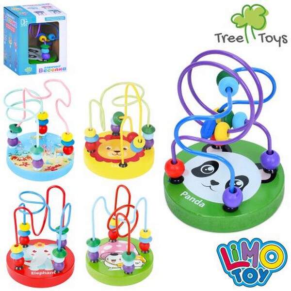 Дерев'яна іграшка Лабіринт MD 0810 (50шт) на дроті, 11см, слово на англ, мікс видів, 1ящик - 1 вид, (шт.)