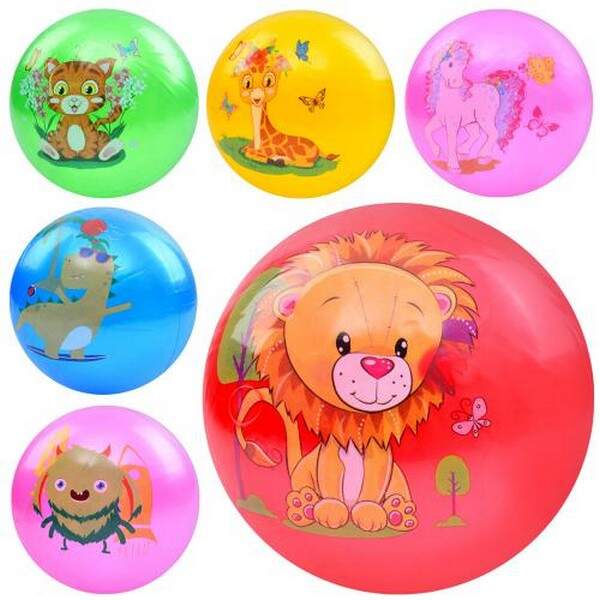 М'яч дитячий MS 3616 (240шт) 9 дюймів, малюнок, ПВХ, 57-62г, 5 кольорів (мікс видів), 10шт у кул. (шт.)