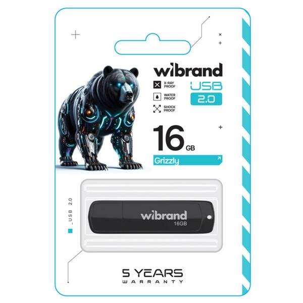 Флеш-накопичувач Flash Wibrand USB 2.0 Grizzly 16Gb Black (шт.)