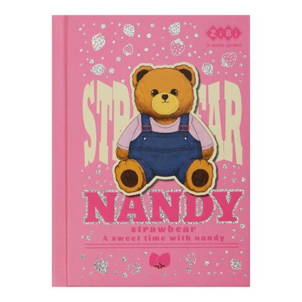 Блокнот BEAR TOY, А6, 64 арк., клітинка, тв. обл., мат. ламін.+лак, ,рожевий, KIDS Line ZB.12721-10 (шт.)