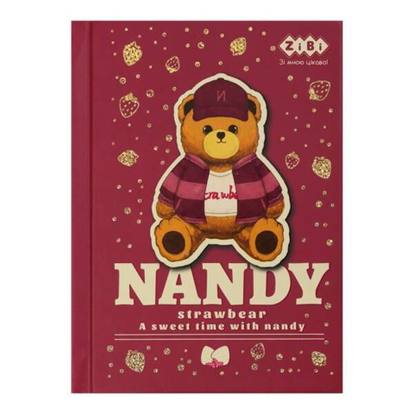 Блокнот BEAR TOY, А6, 64 арк., клітинка, тв. обл., мат. ламін.+лак,бордовий, KIDS Line ZB.12721-13 (шт.)