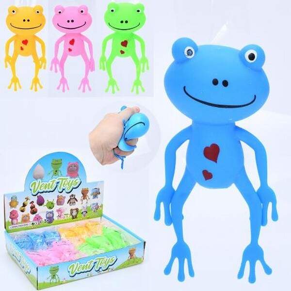 Іграшка MS 4031 (144шт) антистрес, жабеня, 13см, борошно, 4 кольори, в пакеті, 12шт в дисплеї, 30-22 (шт.)