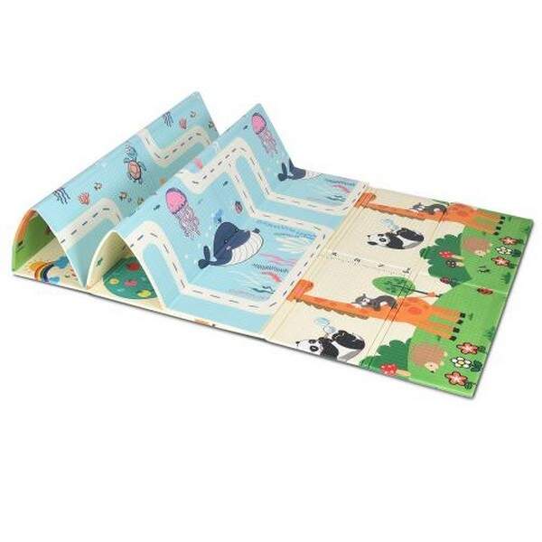 Килимок дитячий ME 1158-4 (6шт) двосторонній, складний, 120х180х1см, ростомір, тварини/океан, в сумц (шт.)