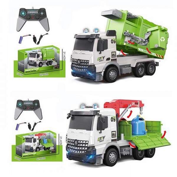 Машина YJ-117-1-2 (12шт) р/к, акум, сміттєвіз, 1:14, світло, рухливі деталі, гумові колеса, USBзаряд (шт.)