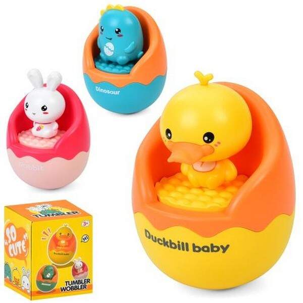 Неваляшка G114-G851-G852 (60шт) тварина/пташка у яйці, 13см, звук, 3 види, в кор-ці, 10-12-10см (шт.)