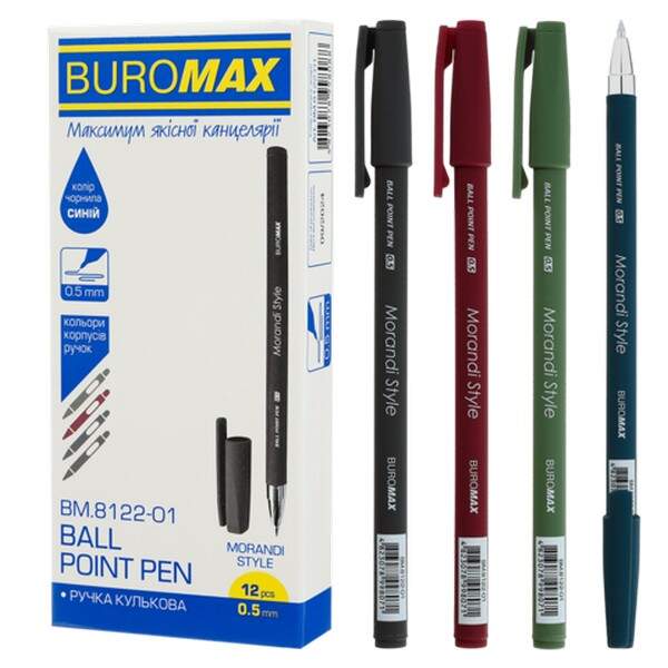 Ручка кулькова MORANDI STYLE, 0.5мм, синя BM.8122-01 (шт.)