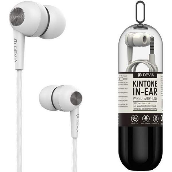 Навушники DEVIA Kintone  Headset V2 (3.5mm) White (колба) (шт.)