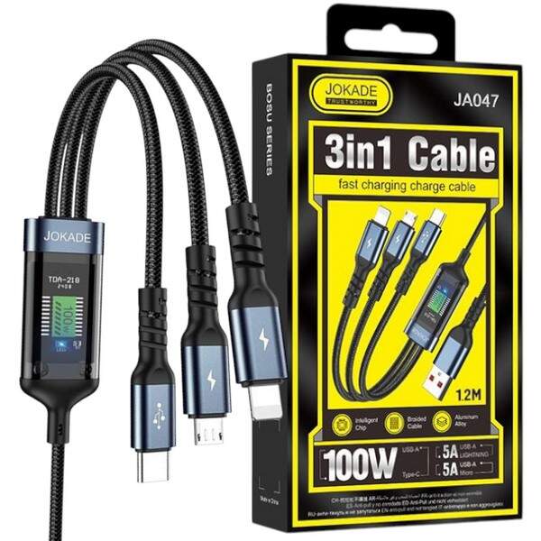 Кабель JOKADE JA047 3-in-1 PD100W (1.2 meters) black (шт.)