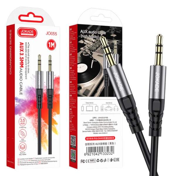 Кабель JOKADE JO055 AUX (1 meter) black (шт.)
