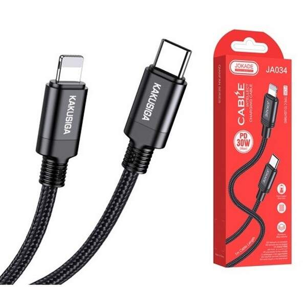 Кабель JOKADE JA034 PD30W (Type-C to lightning) чорний (шт.)