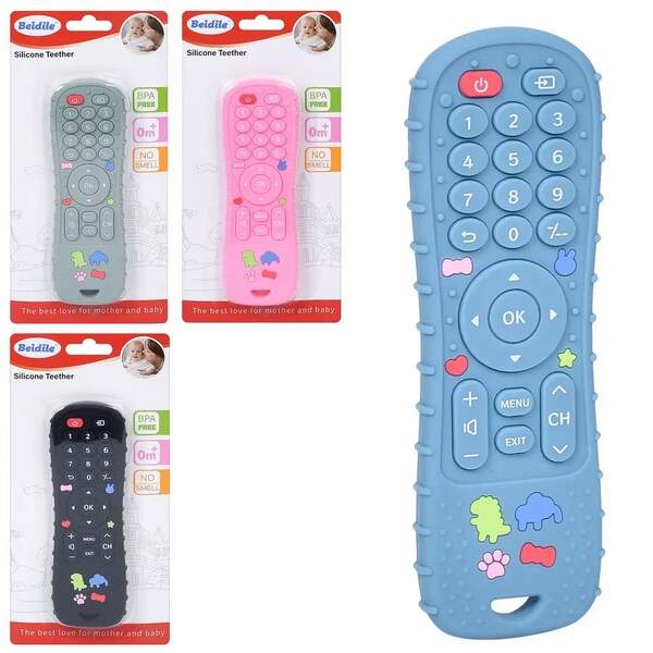 Гра INT 0003 (125шт) пульт, 14см, прорізувач, текстурний, силікон, 4 кольори, на листі, 10-20-1см (шт.)