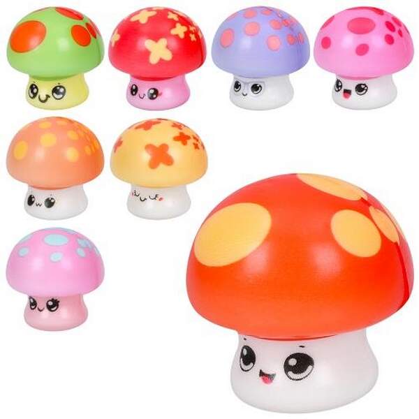 Іграшка MS 4361 (400шт) 5см, гриб, сквіші, антистрес, 8 видів (шт.)
