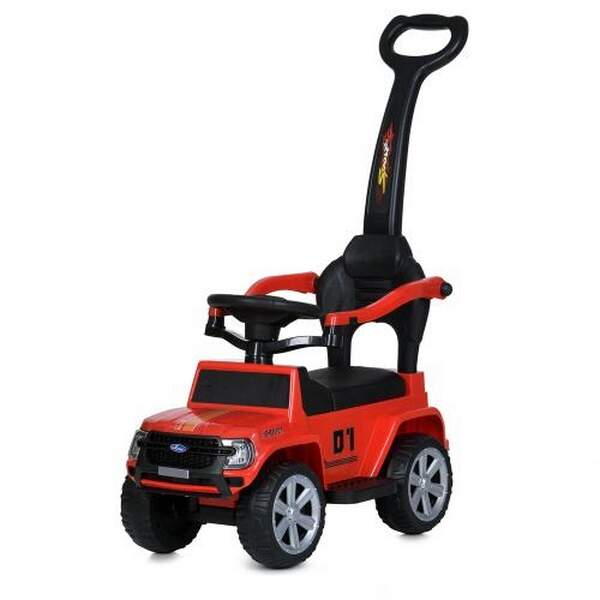 Каталка-толокар M 5804EL-3 (1шт)  2-в-1(з батьк. ручкою), музика, шкіра, EVA, червоний (шт.)