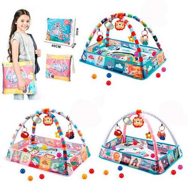 Килимок для немовляти 918-8021A-22A-23A (12шт) 2в1(манеж), 66-48-в9см, 2 дуги, підвіски 5шт(прорізув (шт.)