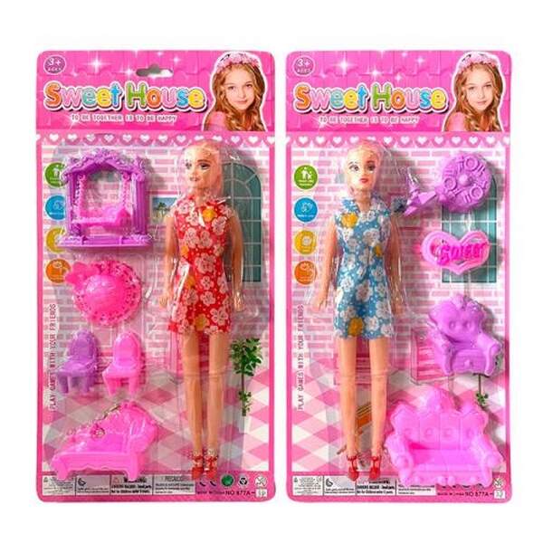 Лялька 877A-38 (110шт) 26см, меблі, аксесуар, 2 види, на листі, 19,5-37,5-3,5см (шт.)