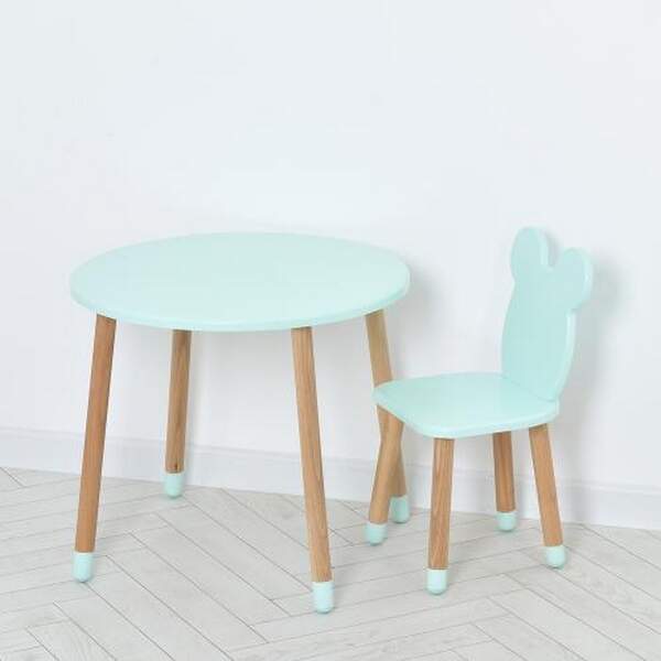 Столик 07-025B-ROUND (1шт) зі стільчиком, бірюзовий (шт.)