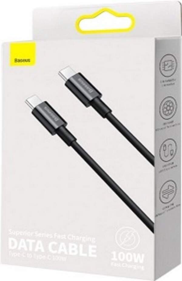 Кабель Baseus Superior Series Fast Charging Data Cable Type-C to Type-C 100 W 2 м Black (CATYS-C01) (шт.)