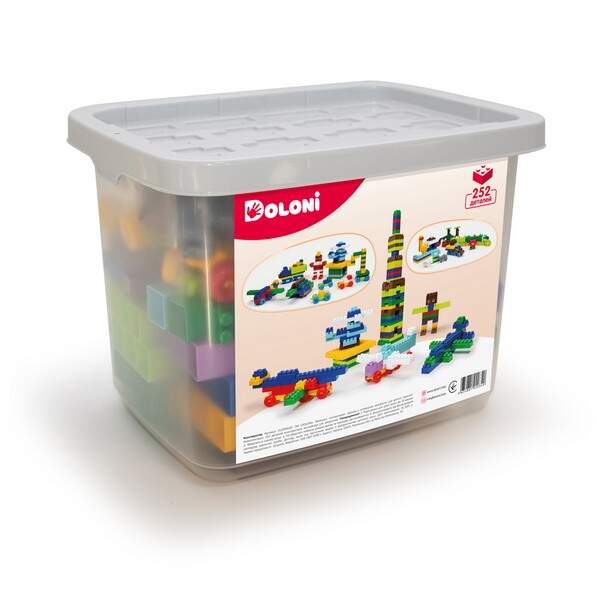 Конструктор Спецтехніка/Аеродром/Ферма/Ранчо 252 деталей у контейнері для зберігання артикул 013999/ (шт.)