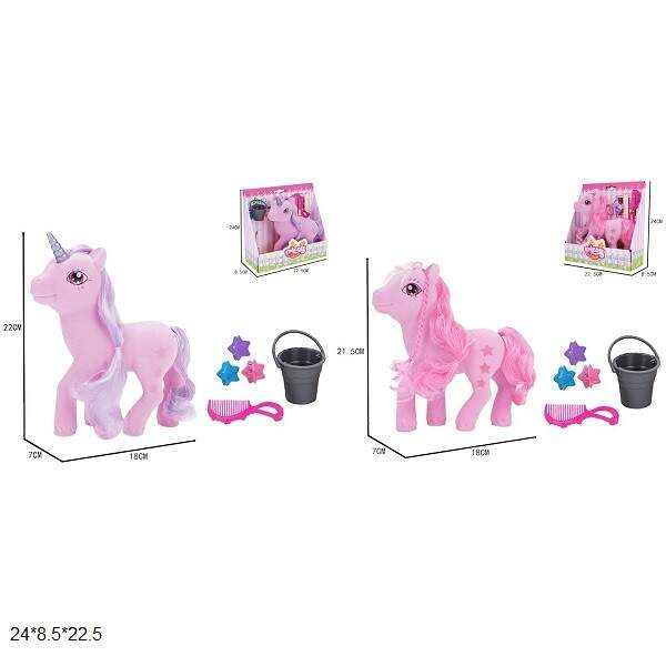 Поні/Єдиноріг 6217/6217B флок.з аксес.2в.кор.24*8,5*22,5 /60/ (шт.)