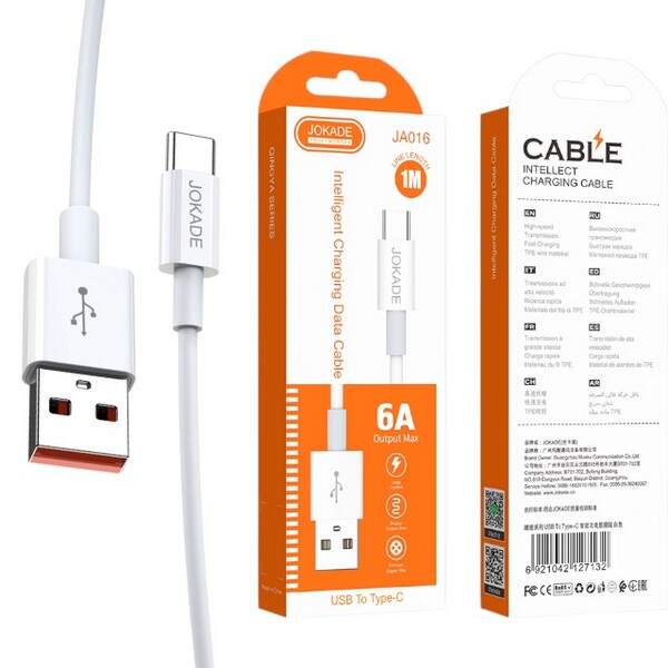 Кабель JOKADE JA016 (1 meter) (Type-C) white (шт.)