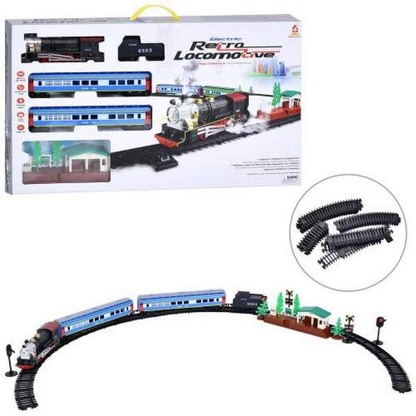 Залізниця 22833 (12шт) 163-94см, локомотив, 3 вагони, звук, світло, на бат-ці, в кор-ці, 65-36,5-6,5 (шт.)