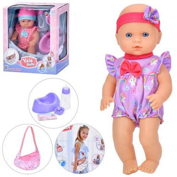 Пупс YL2430H-A-B (18шт) 31см, п'є-пісяє, люлька-переноска, горщик, пляшечка, соска, 2 види, в кор-ці (шт.)