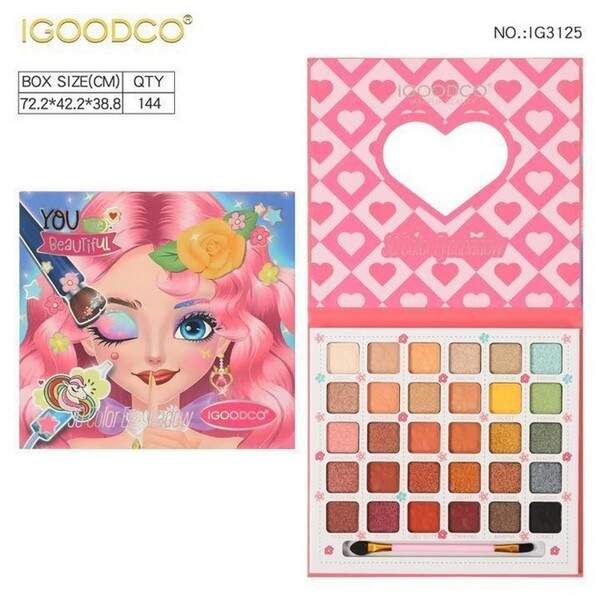 Косметика арт. IG3125 (144шт/12)   палетка тіней, аксес короб. 15*20*2см (шт.)