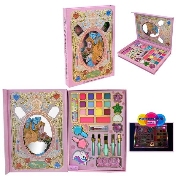 Косметика арт. UKR2401 (72шт/6)  батар. палетка, лак, помада, тіні, світло, аксес короб. 18*3*25см (шт.)