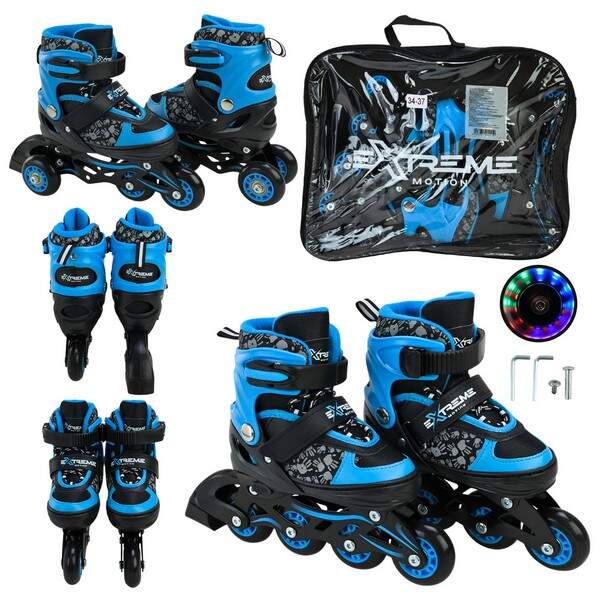 Роликові ковзани арт. RL25422 (6шт)  розмір M (34-37) колеса PU 1 світло (шт.)