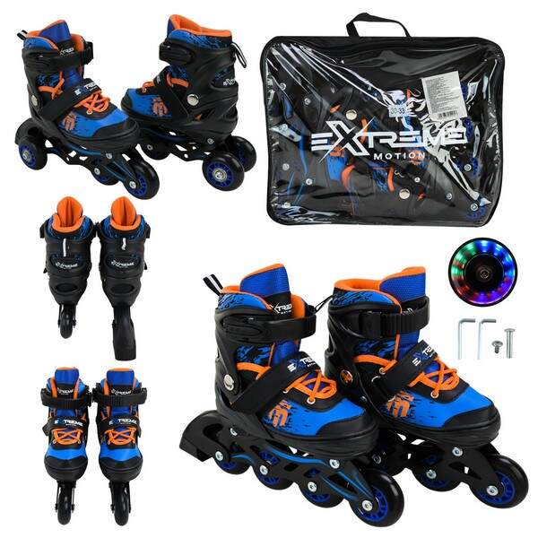 Роликові ковзани арт. RL25424 (6шт)  розмір S (30-33) колеса PU 1 світло у сумці 38*7*31 см (шт.)