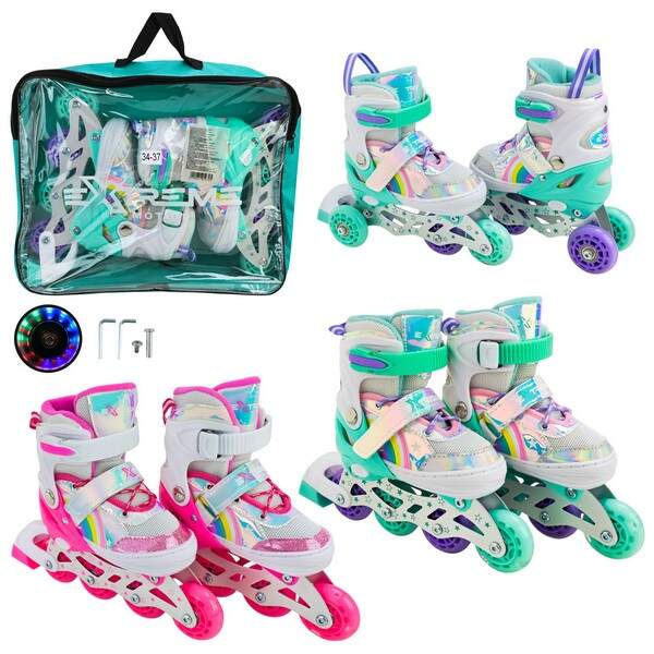 Роликові ковзани арт. RL25431 (6шт)  розмір M (34-37) колеса PU 1 світло (шт.)