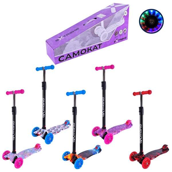 Самокат дитячий 4-х коліс. арт. SC25124 (6шт)  MAXI, колеса PU світяться, 5 кольорів мікс, короб. 58 (шт.)