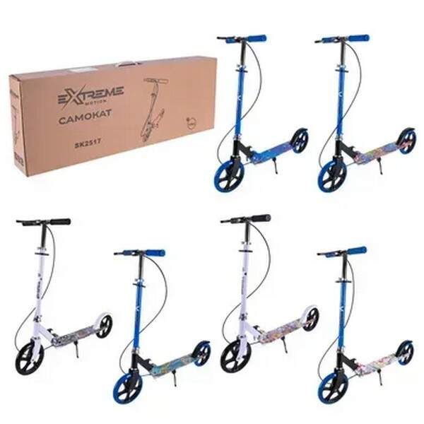 Самокат міський 2-х коліс. арт. SK2517 (6шт)   сталевий,колеса 200 мм,гальмо,мікс 6 кольорів, у коро (шт.)