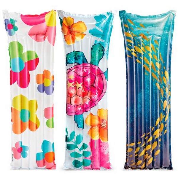 Матрас 59720 (24шт) надувний, 183-69см, 2 повітряні камери, навантаження до 100кг, 3 види (шт.)