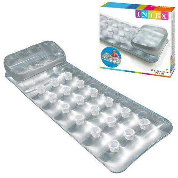 Матрац 58894 (6шт) склянки 18шт, 188-71см, рем запл, подушка, сталевий, в кор-ці, 23-20,5-7,5см (шт.)