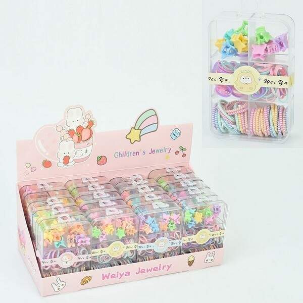 Аксесуар для волосся YG0161 (260шт) набір резинок та шпильок, мікс кольорів,в кор-ці(пластик), 20шт (шт.)