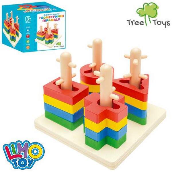 Дерев'яна іграшка Пірамідка-ключ MD 0889 (32шт) 13-11-13см, 16дет, в кор-ці, 13,5-12-13,5см (шт.)