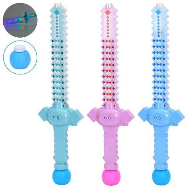 Мильні бульбашки 6640 (24шт) меч, 53см, запаска 6см, звук, світло, 3 кольори, на бат-ці, 20,5-61-6см (шт.)