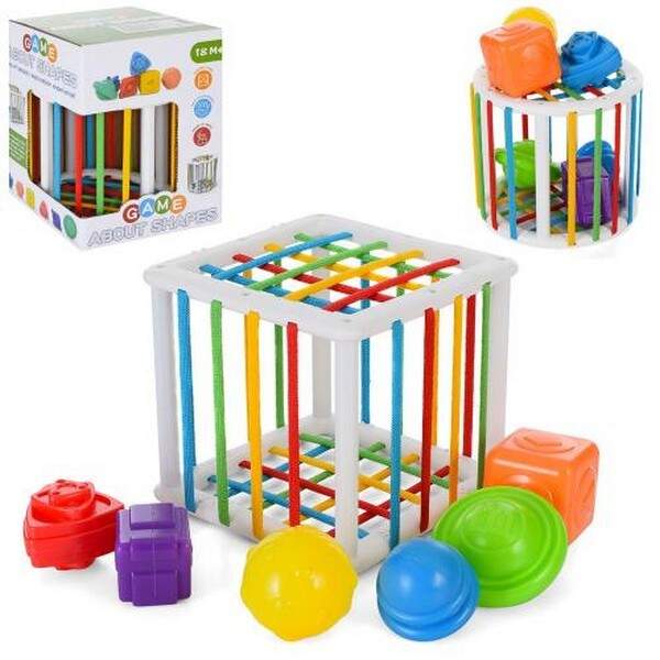 Гра 1026-23 (48шт) сортер 13см, ребра-гумки, фігурки-брязкальця 6шт, 2види, в кор-ці, 14,5-19,5-14,5 (шт.)