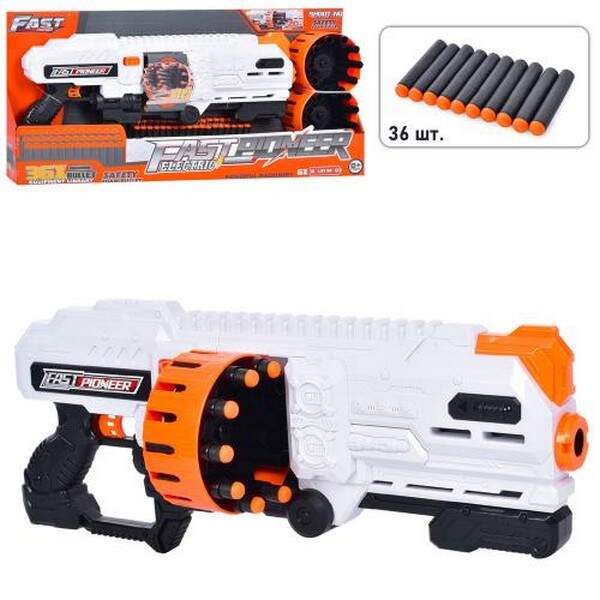 Автомат BIG517 (6шт)52см, м'які кулі 36шт, на бат-ці, в кор-ці, 69-33-7см (шт.)