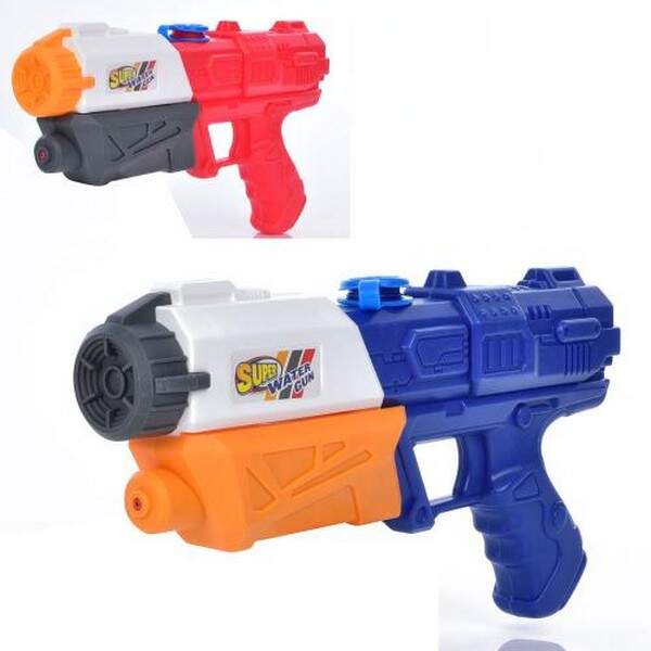 Водяний бластер MR 1018 (48шт) розмір середній, 27,5см, помпа, 2 кольори, в кульку 35-19-5см (шт.)