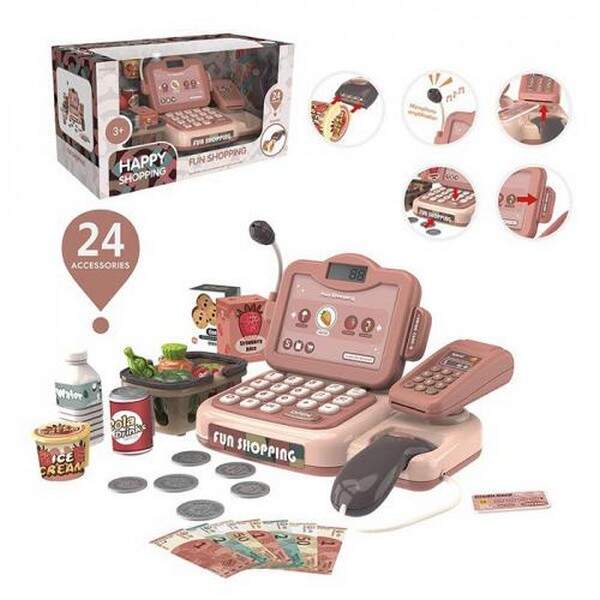 Касовий апарат 888P (18шт) 21см, калькулятор, мікрофон, сканер, термінал, музика-звук(англ), продукт (шт.)