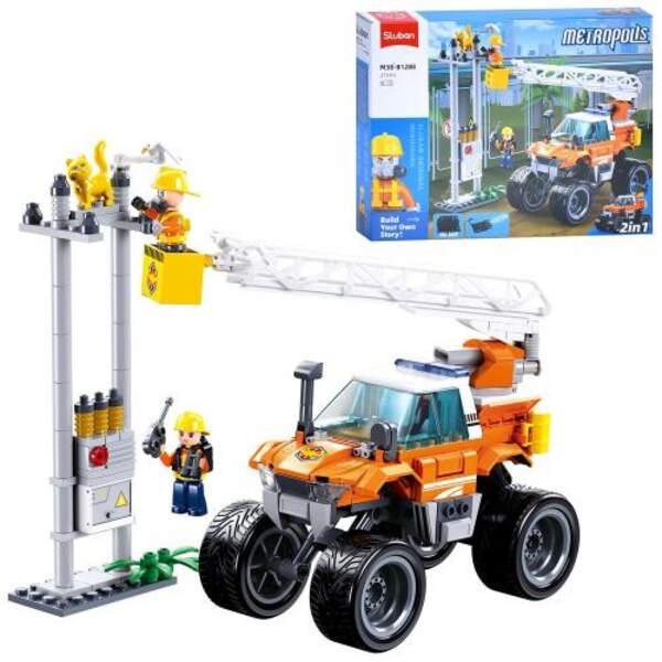 Конструктор SLUBAN M38-B1288 (16шт) місто, машина 2в1(стріляє, вишкка) 16см, електричний стовп, фігу (шт.)