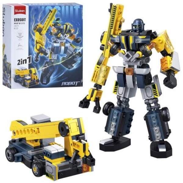 Конструктор SLUBAN M38-B1315 (32шт) 2в1(робот 18см, машина), фігурка, 246дет, в кор-ці, 22-23,5-7см (шт.)